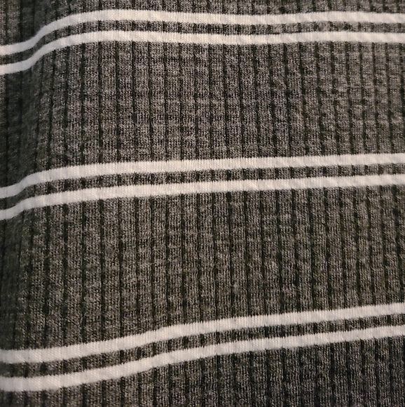 LLR LuLaRoe Shirley Kimono Coverup Gray & White Stripes Sz L - Picture 3 of 5